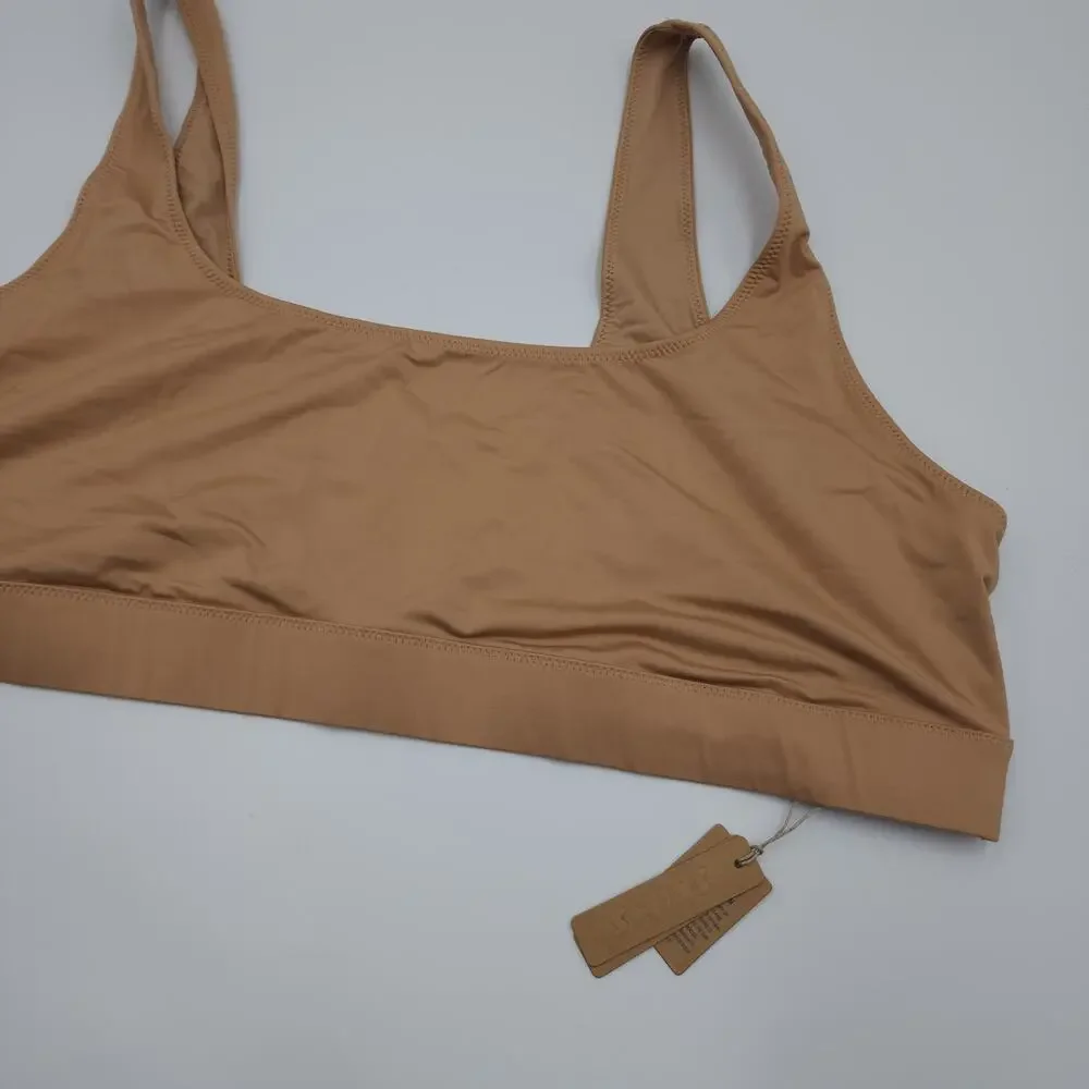 SKIMS SIGNATURE SWIM TANK BIKINI TOP in Ochre Size 4X